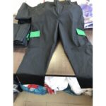 Pantalon de paza negru cu verde