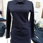 Bluză polo mânecă lungă culoarea navy