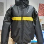 Geacă matlasata neagră cu galben , model pentru personal pază